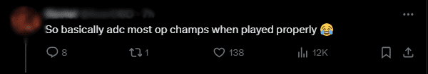 'So marksmen are the strongest champions when played correctly, right?' - A player humorously commented