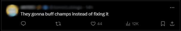 “Maybe they will buff some champions instead of finding a way to solve that DDoS issue” - Another viewer sarcastically remarked