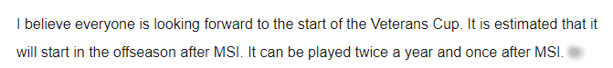 'I believe many people are now more interested in the 'Veterans Cup' than the LPL. They might even find a way to capitalize on this and hold it twice a year' - Another player sarcastically commented on the lack of appeal of the LPL.