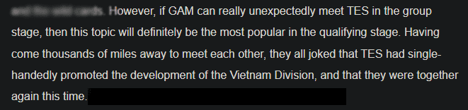 'If GAM can meet TES, it will be a match that attracts a lot of attention. Traveling thousands of miles to meet is not a simple matter. People often joke that TES single-handedly elevates the VCS region (referring to the humiliating defeat at Worlds 2022). It’s funny that they could meet at MSI' - Another gamer commented sarcastically on the Play-In draw results