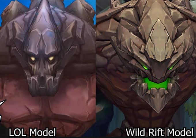 Malphite's Wild Rift appearance is rated much higher than his League of Legends version