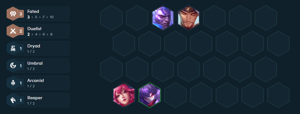 The starting composition players should aim for with 3 Destiny - 2 Duelist