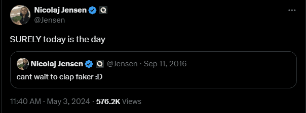 Before facing T1 at MSI, Jensen shared his past statement along with the assertion: 