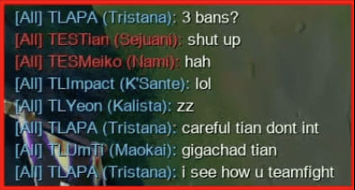 APA from TL had provocative remarks towards TES before the match, leading many fans to joke that JackeyLove was looking for him to confront directly