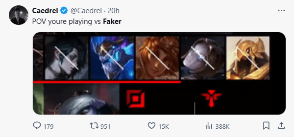 On average when people fight against Faker
