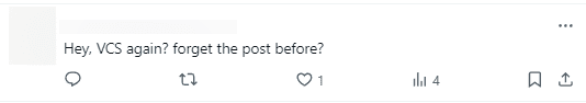 "Again VCS? Have you forgotten the last time?"