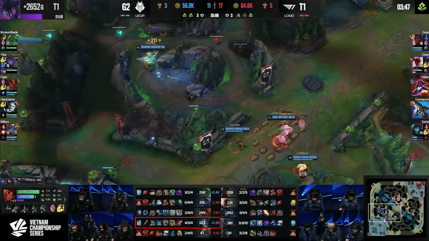 Hans Sama's item build lacked damage against K'Sante from Zeus