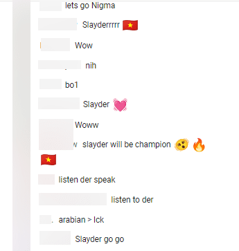 Many fans stayed up late to cheer in the tournament's chat channel