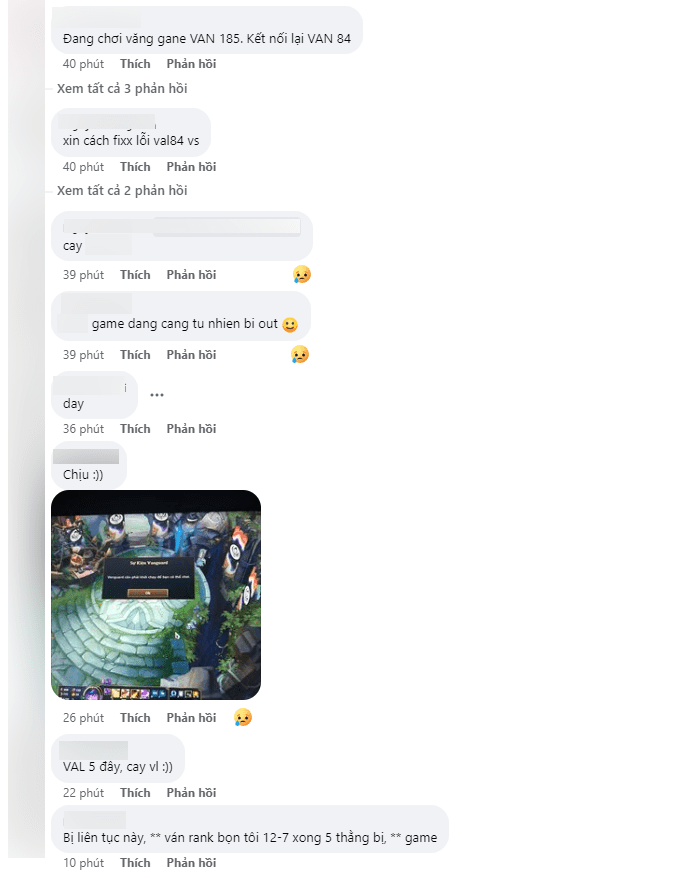 Vietnamese gamers are frustrated as they encounter Vanguard errors while playing