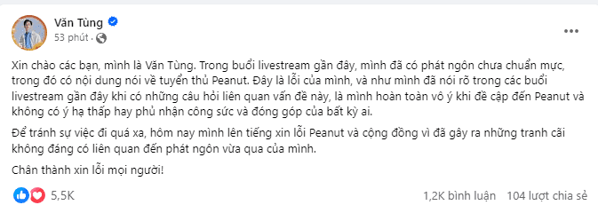 The commentator had to publicly apologize recently.