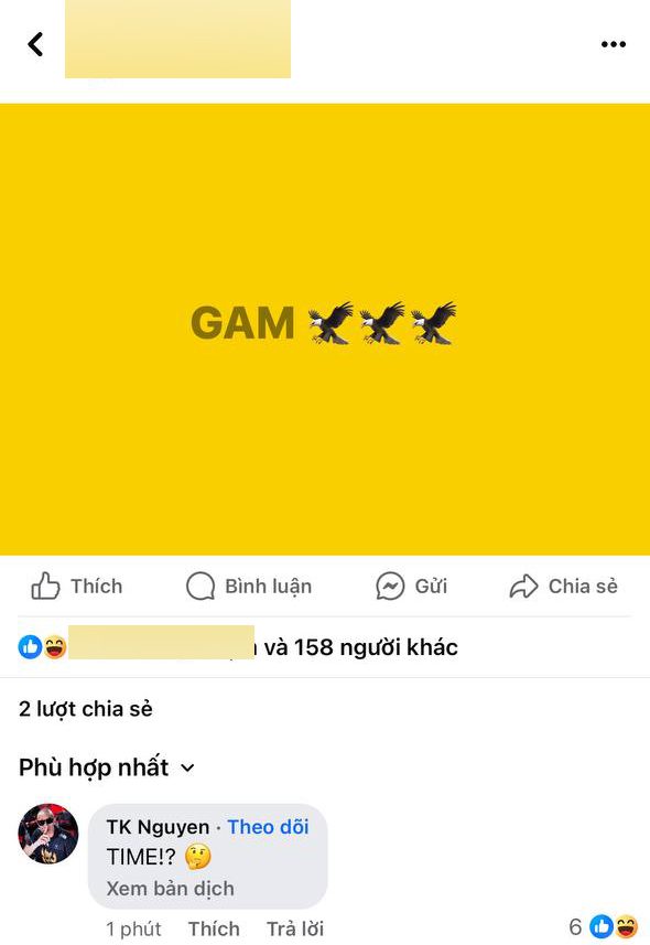 A cryptic post about GAM that was interacted with by CEO TK Nguyen