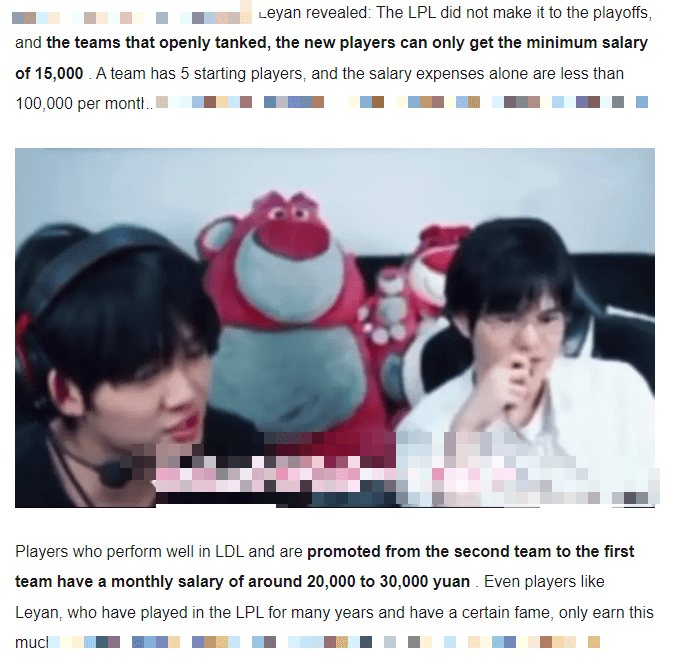 Leyan revealed that the salaries of most LPL players are much lower than community perception: 'Do you know how much a rookie player's monthly salary is? Just 15,000 RMB (about 50 million VND). Many teams have 5 official players, but their total monthly salary doesn't even reach 100,000 RMB (about 350 million VND). Even I, when I was playing and had some fame, only received 20,000-30,000 RMB (about 70-100 million VND) each month.'
