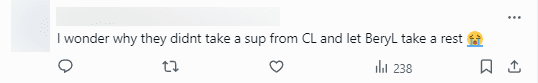I wonder why they don't promote someone from the Challengers team and let BeryL rest