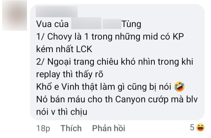 He faced strong criticism from both Gen.G and Chovy fans