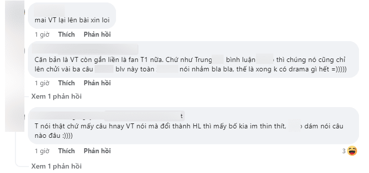 There are still opinions that V.T faced criticism mainly because he is a die-hard T1 fan