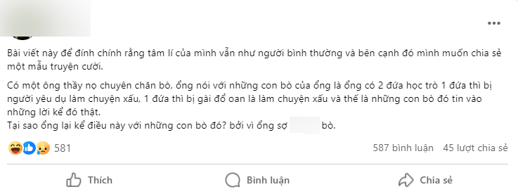 Controversial post by F.