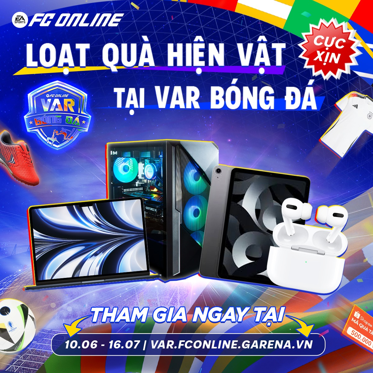 Follow the exciting developments of VAR Football Show, participate in predicting showmatch results for a chance to win attractive gifts FOR FREE.