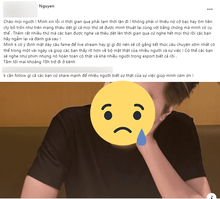 He promises to stream to clarify everything