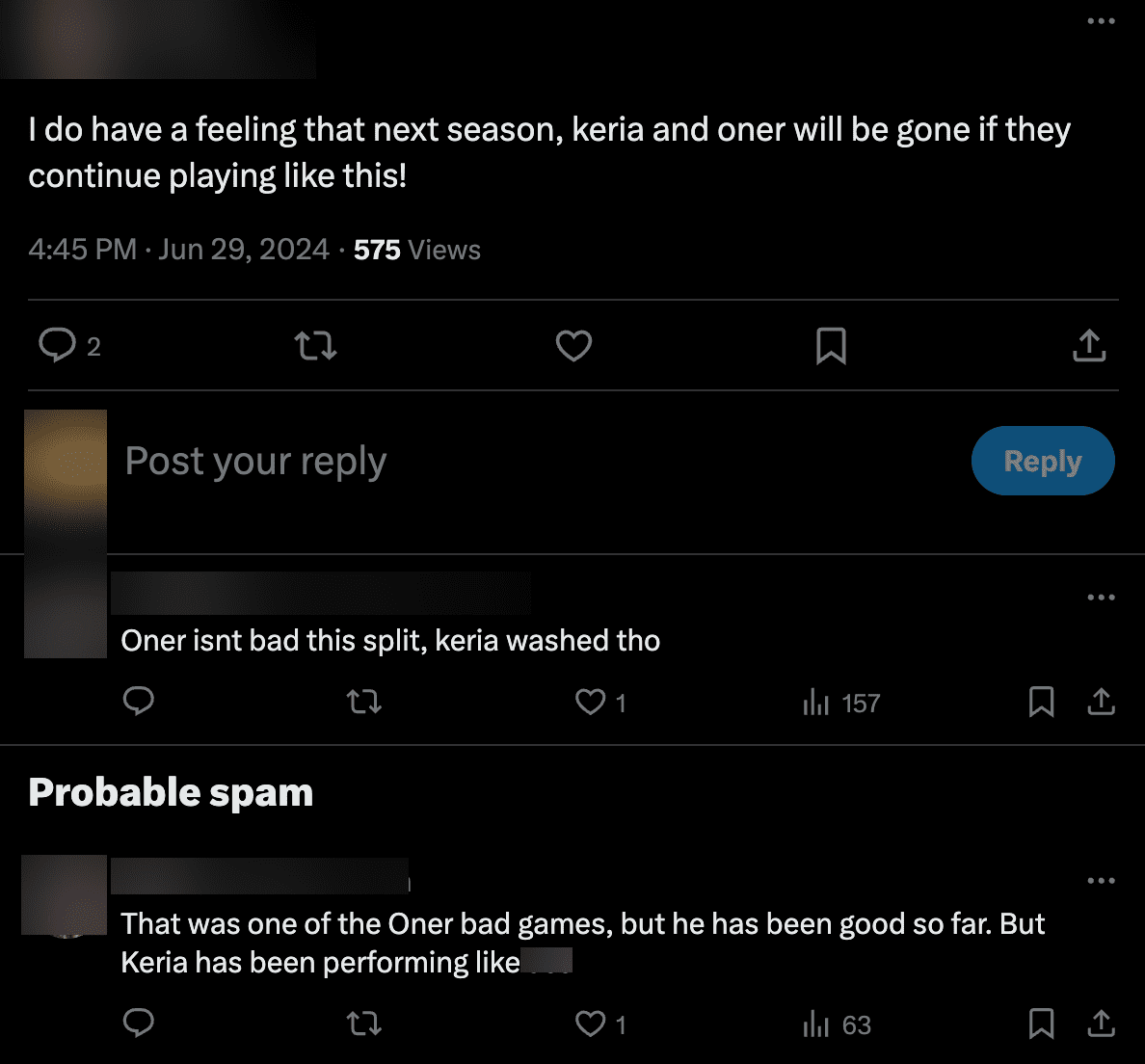 Fans also admit that Keria performed poorly in this match