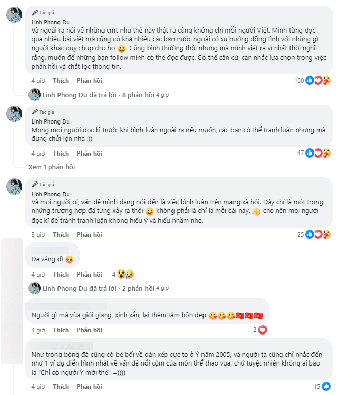 The female MC also clearly explains her frustration in the comments below the post