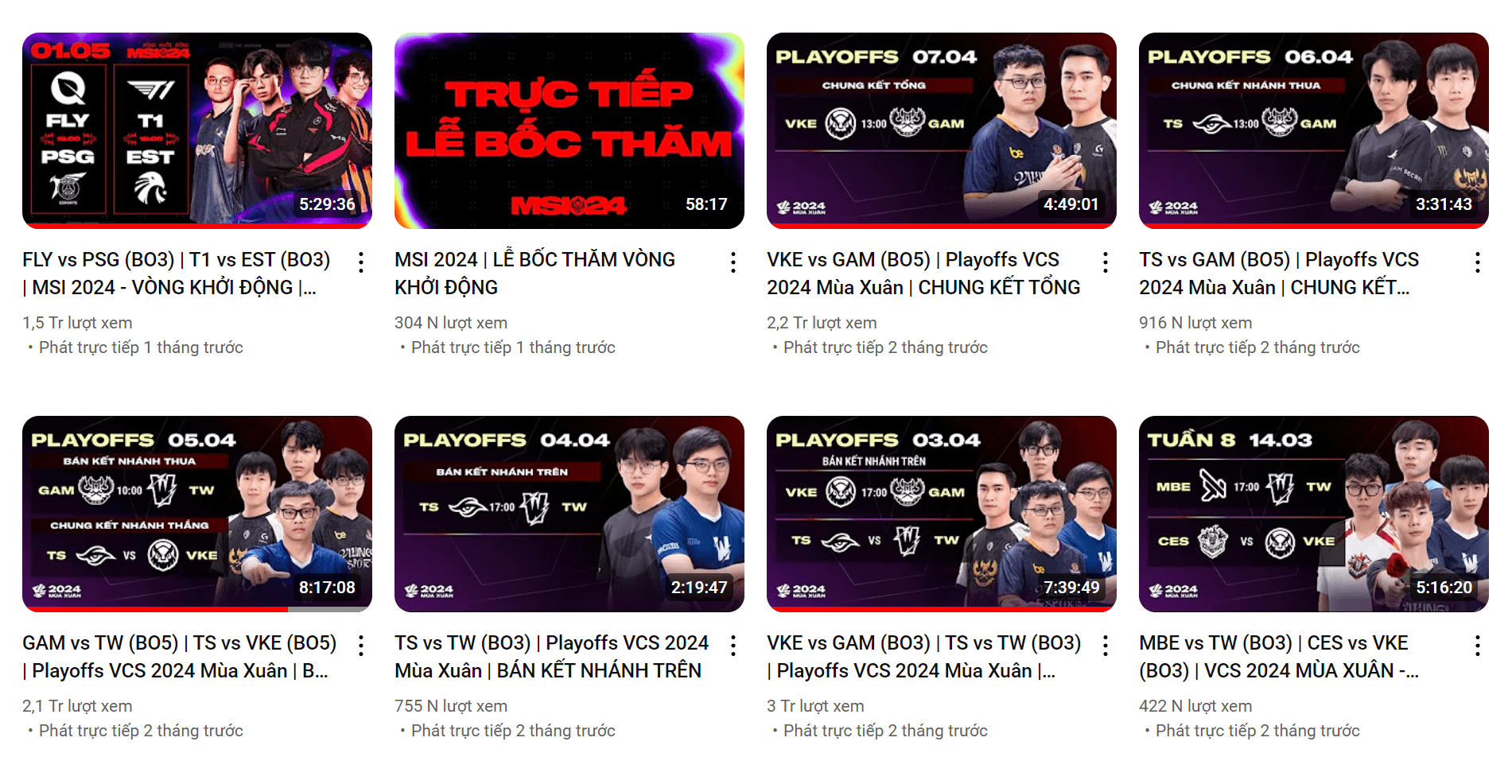 The viewership for live matches of VCS is always quite high