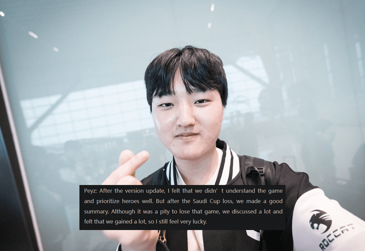 After League of Legends updated to the new version, we felt like we didn’t know which champions to prioritize when drafting. However, after the defeat at EWC, we learned many things and gained more experience. Despite suffering a heavy loss, the whole team has a better understanding of the new patch, which has strengthened Gen.G significantly. Therefore, I still feel quite lucky