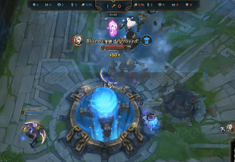 This allows her to destroy towers at a terrifying speed and finish the game at 1 minute and 20 seconds