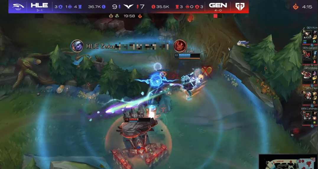 In the second game against HLE, Gen.G allowed their opponents to secure too many comfort champions, had a poor start, and showed signs of losing control against Zeri in Viper's hands