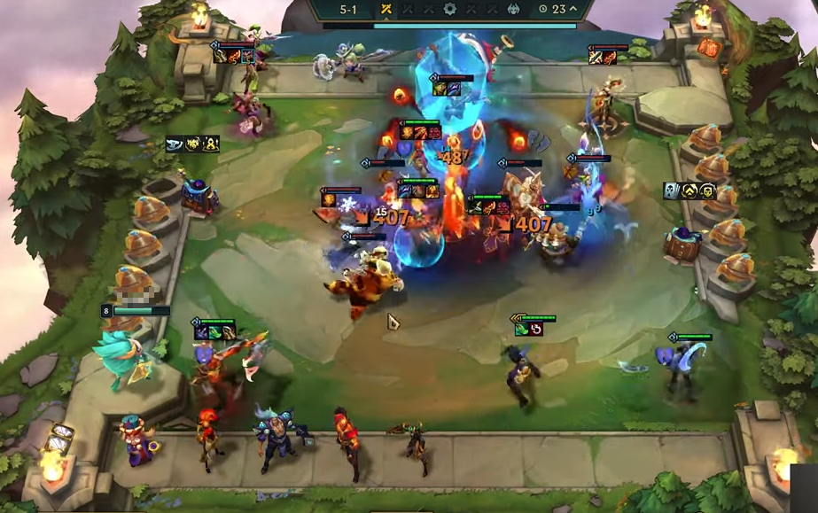 Varus's ability has an extremely wide range, dealing damage to the backline