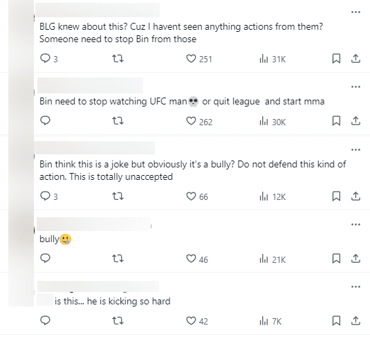 Fans also cannot accept Bin's actions