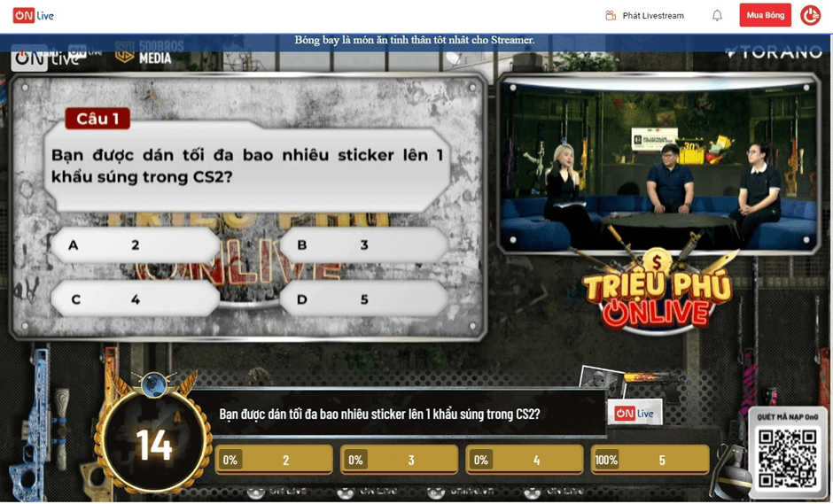 Interactive Minigame on ON Live.