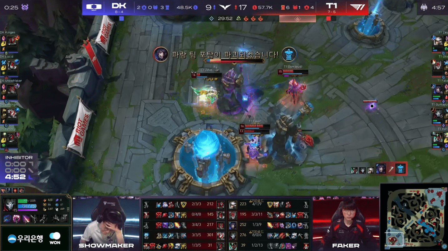 T1 continues winning streak after the match against DK