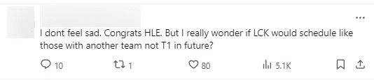I'm not sad anymore. Congratulations HLE. But I wonder who the LCK will schedule like this for in the future if T1 is no longer around?