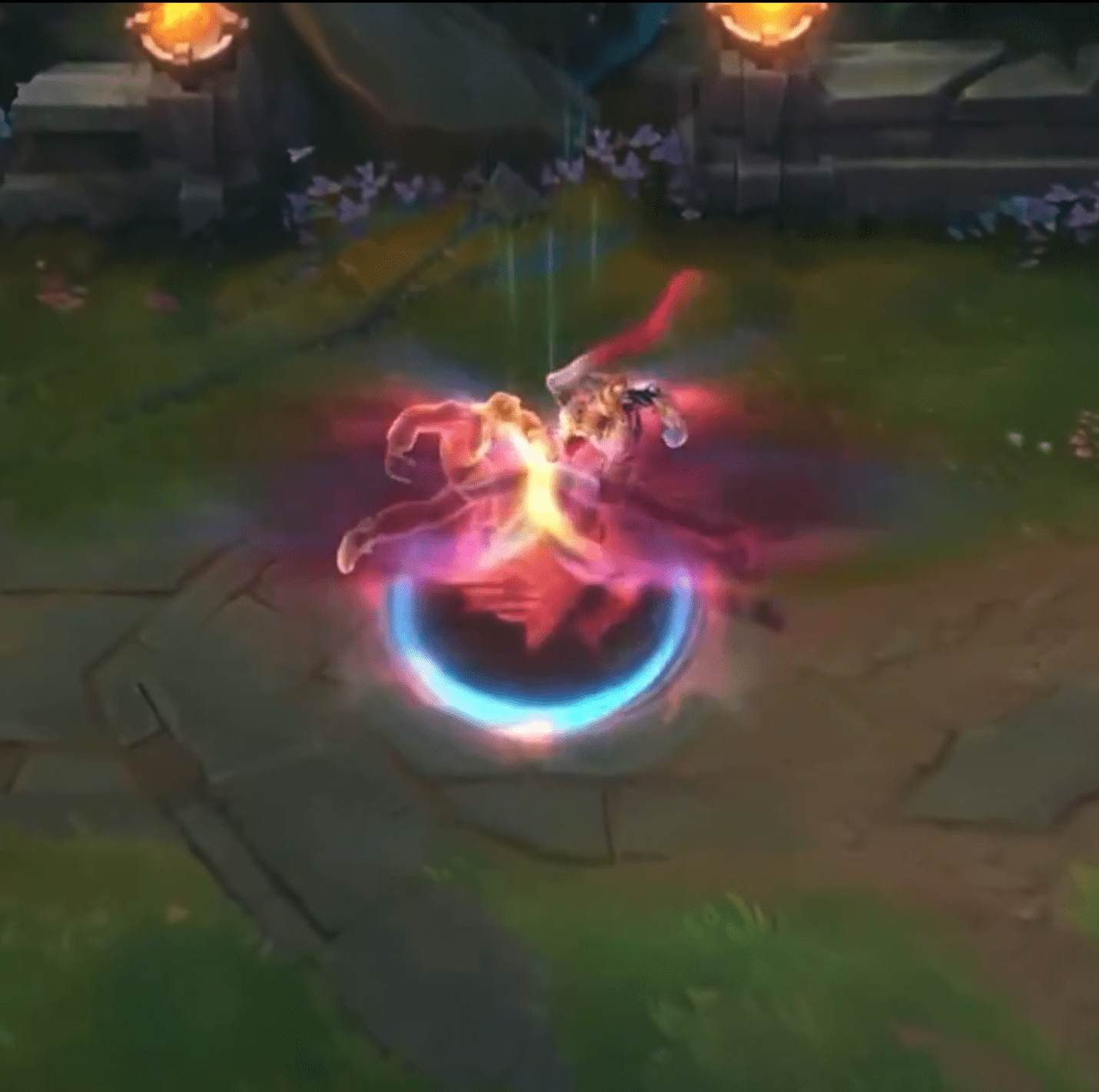 Recall effect reminiscent of Lee Sin's pose in Bengi's CKTG skin