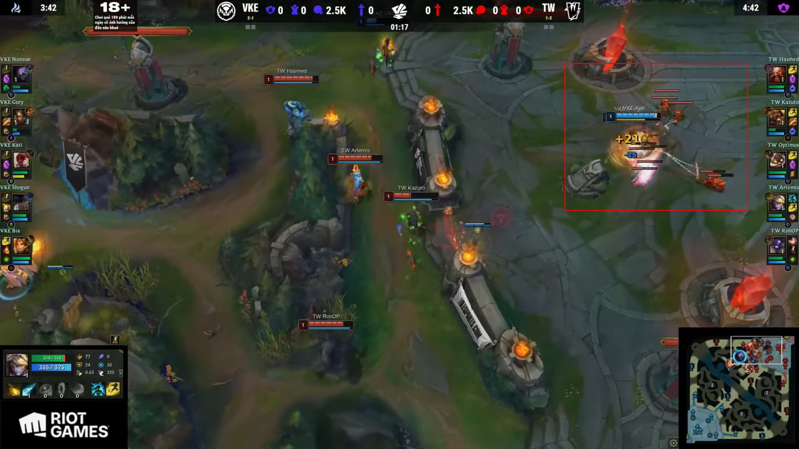 Kati's Lee Sin and Shogun's Nilah blocked minions right from the early minutes in the enemy's base