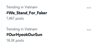 Two keywords trending with a massive number of posts