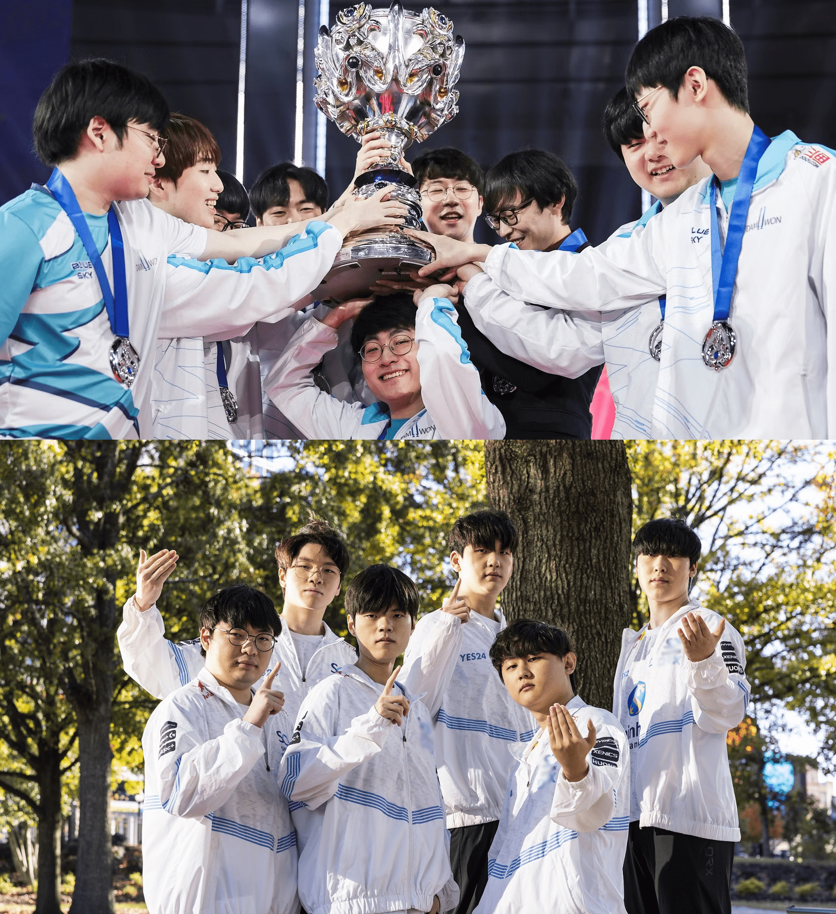 DWG (2020) and DRX (2022) both won Worlds with white uniforms