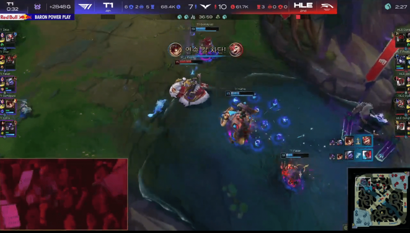 The moment Faker lost the pentakill when Gumayusi had already taken down Smolder
