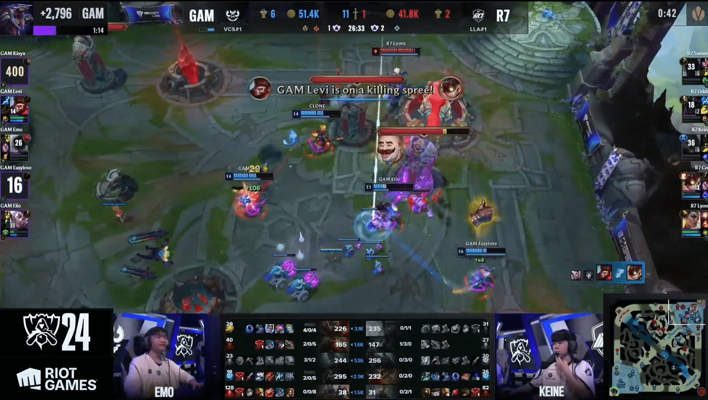 GAM is the only team at the 2024 Worlds that has advanced from the Play-In stage with a perfect record of 4 consecutive wins