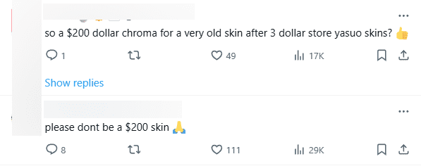 Community worries this skin could cost up to 200 USD