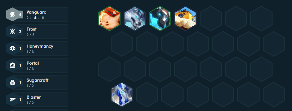 The 4 Vanguard trait will help Warwick tank fights extremely well