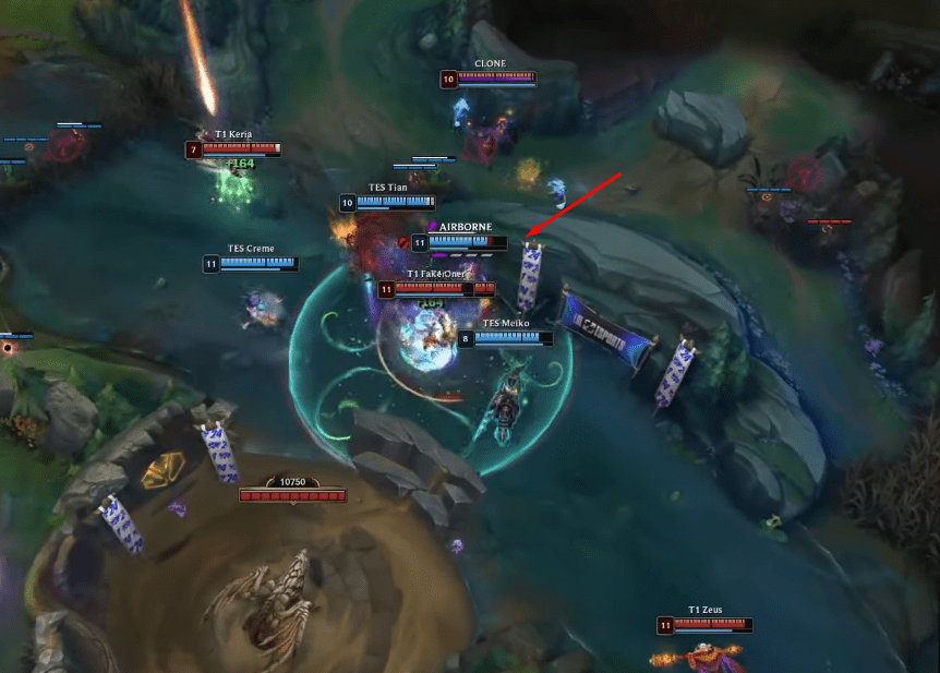 T1 successfully caught JackeyLove in a fight at the Dragon pit and secured a victory