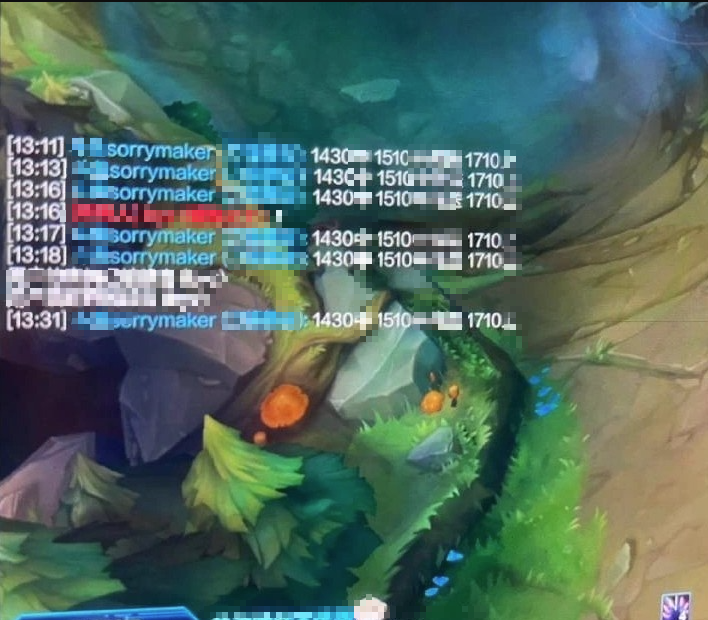 Doinb has a habit of using the chat frame to remember the cooldown times of opponents' summoner spells