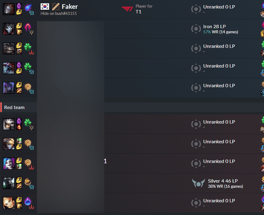 Faker has to play with Silver and Iron ranked players