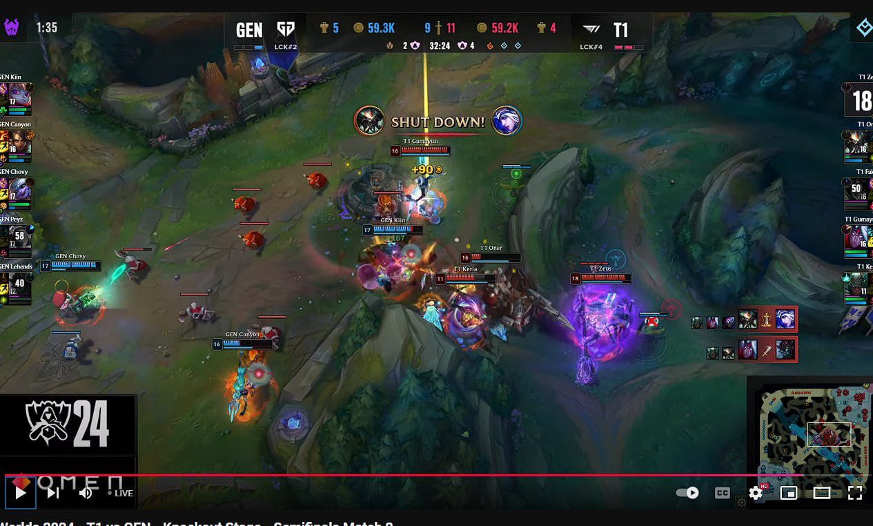 After this 'farming' moment, Chovy rushed in when all his teammates had been taken down