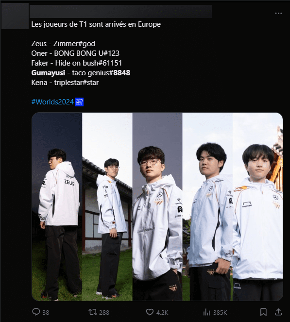 Gumayusi's rank account includes the number 