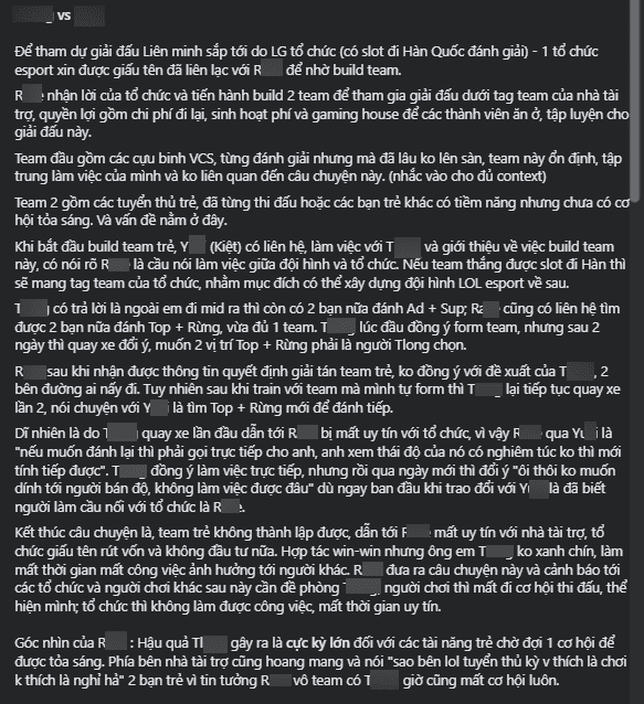 The call-out post by Coach R.