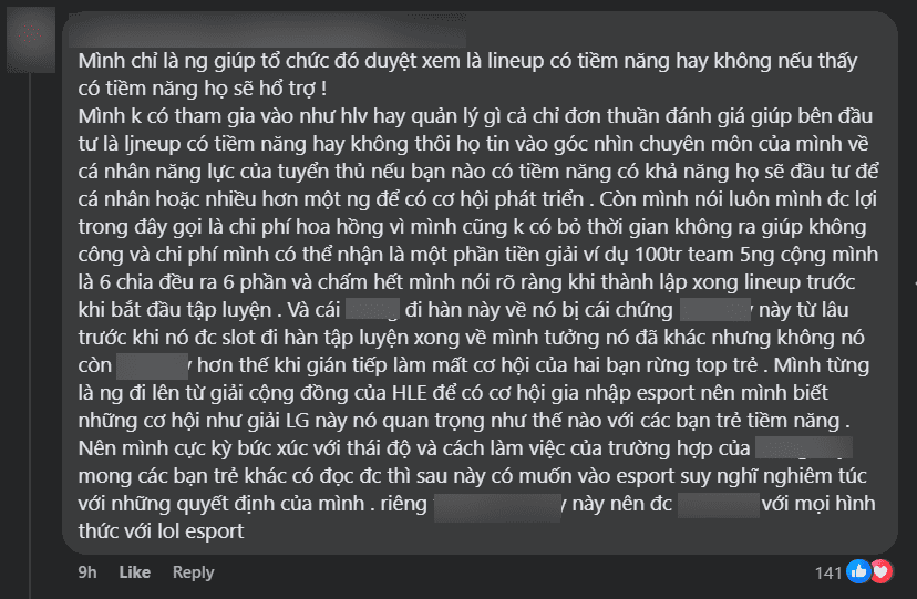 He also commented below demanding to kick this player out of professional League of Legends