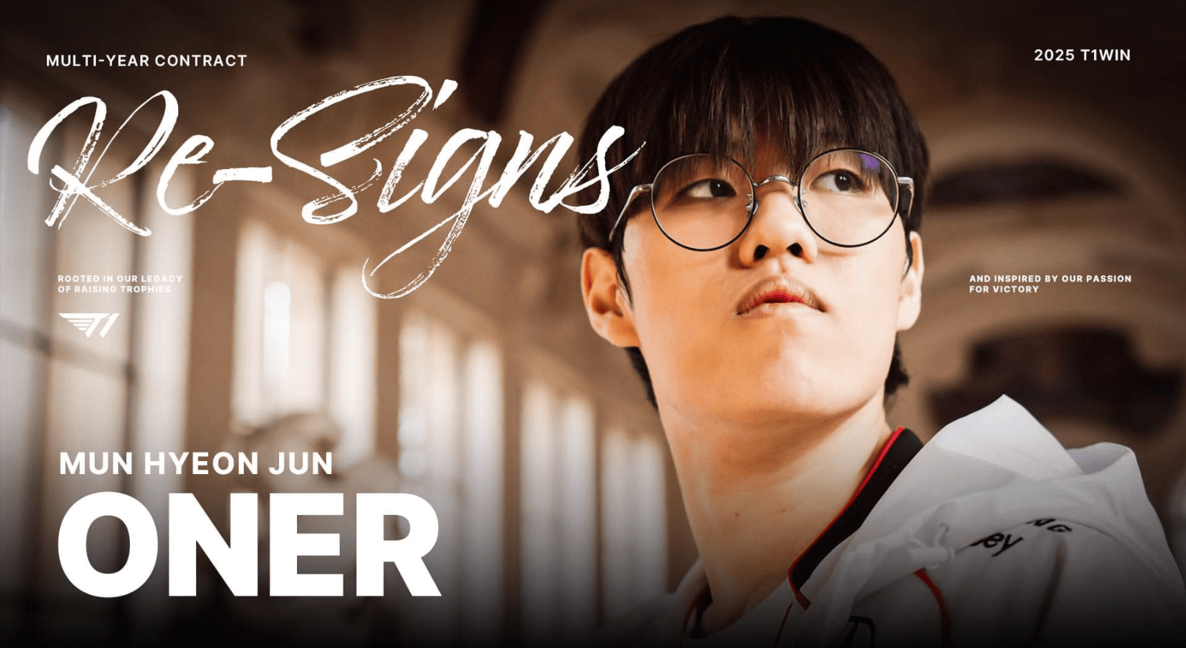 Oner has officially re-signed with T1