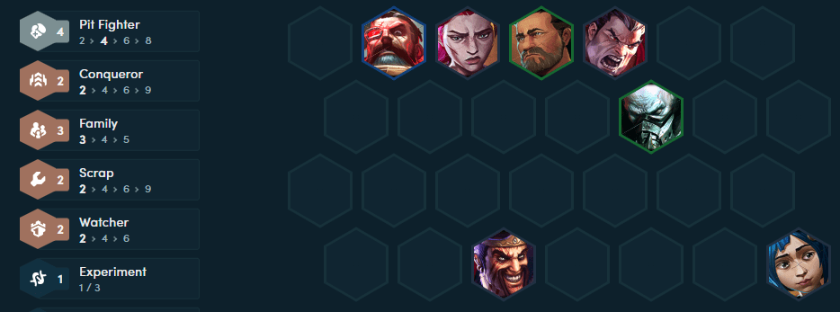 The 4 Iron Fist Fighters trait is very strong in the mid-game
